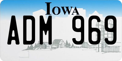 IA license plate ADM969