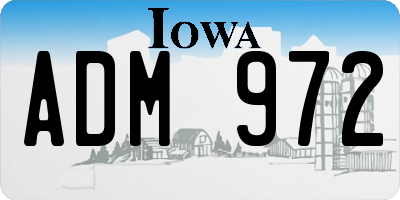 IA license plate ADM972