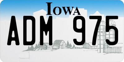 IA license plate ADM975
