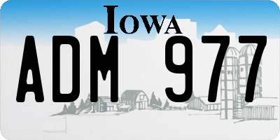 IA license plate ADM977