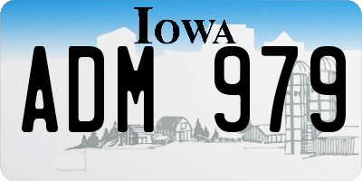 IA license plate ADM979