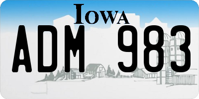 IA license plate ADM983