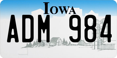 IA license plate ADM984