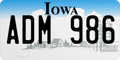 IA license plate ADM986