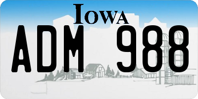 IA license plate ADM988