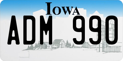 IA license plate ADM990