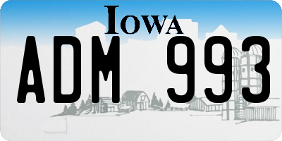 IA license plate ADM993