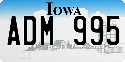 IA license plate ADM995