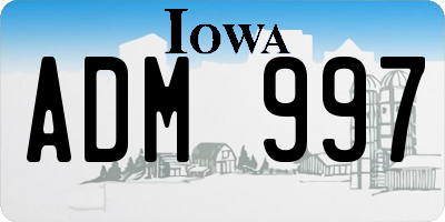 IA license plate ADM997
