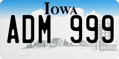 IA license plate ADM999
