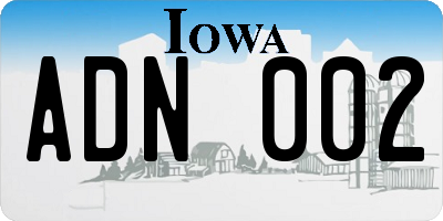 IA license plate ADN002