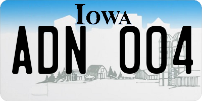 IA license plate ADN004