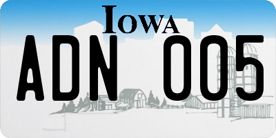 IA license plate ADN005