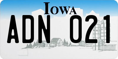 IA license plate ADN021