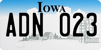 IA license plate ADN023