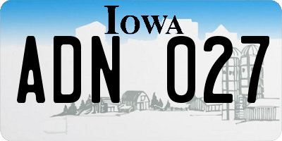 IA license plate ADN027