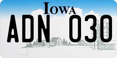 IA license plate ADN030