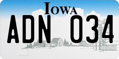 IA license plate ADN034