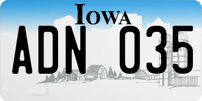 IA license plate ADN035