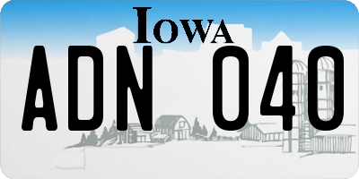 IA license plate ADN040