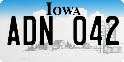 IA license plate ADN042