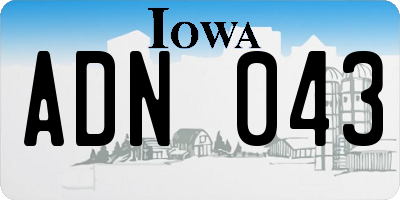 IA license plate ADN043