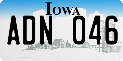 IA license plate ADN046