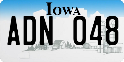 IA license plate ADN048