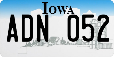 IA license plate ADN052