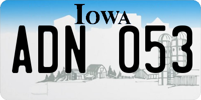 IA license plate ADN053
