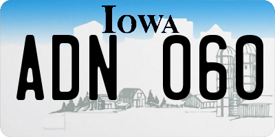 IA license plate ADN060