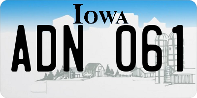 IA license plate ADN061
