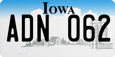 IA license plate ADN062
