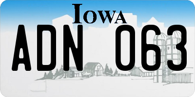 IA license plate ADN063