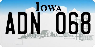 IA license plate ADN068