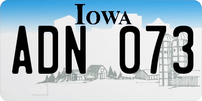 IA license plate ADN073