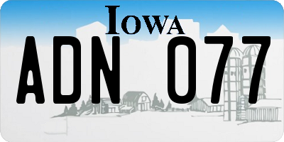 IA license plate ADN077