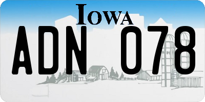 IA license plate ADN078