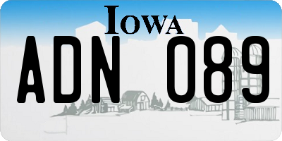 IA license plate ADN089