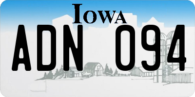 IA license plate ADN094