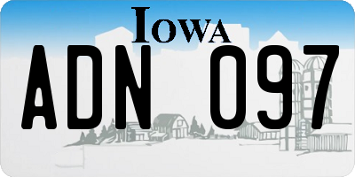 IA license plate ADN097