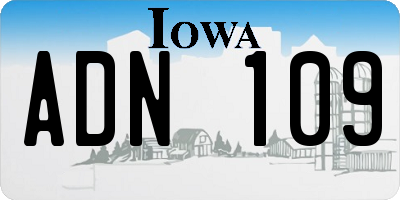 IA license plate ADN109