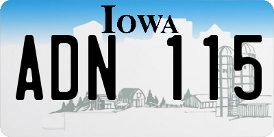 IA license plate ADN115