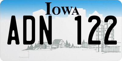 IA license plate ADN122