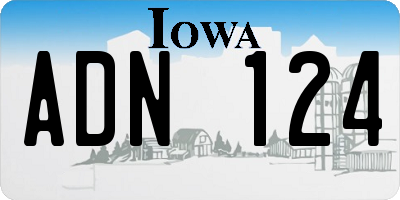 IA license plate ADN124
