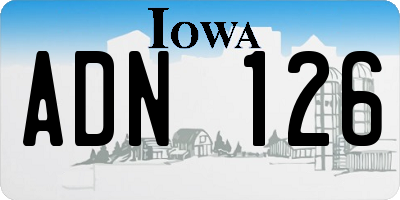 IA license plate ADN126