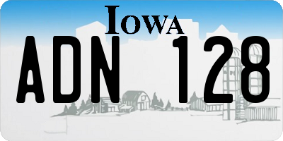 IA license plate ADN128