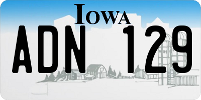 IA license plate ADN129