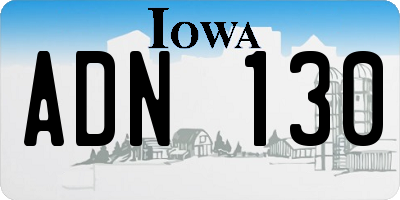 IA license plate ADN130