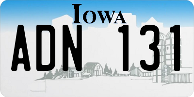 IA license plate ADN131